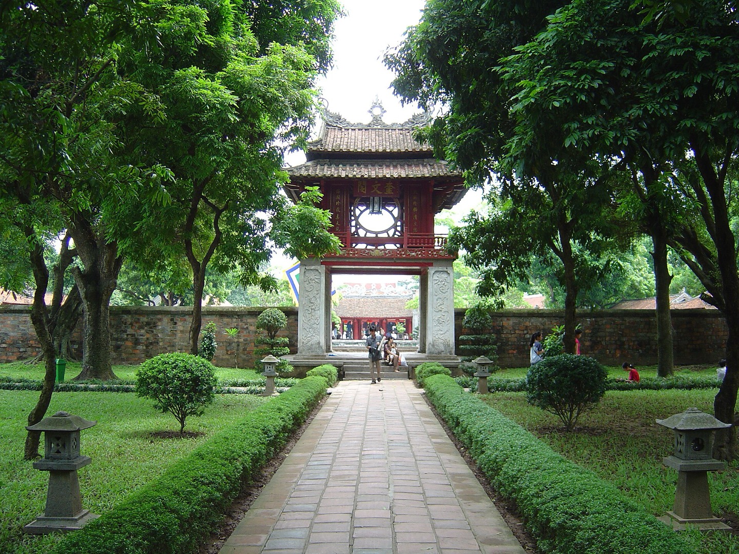 The entrance to the Temple of Literature in Hanoi, Vietnam