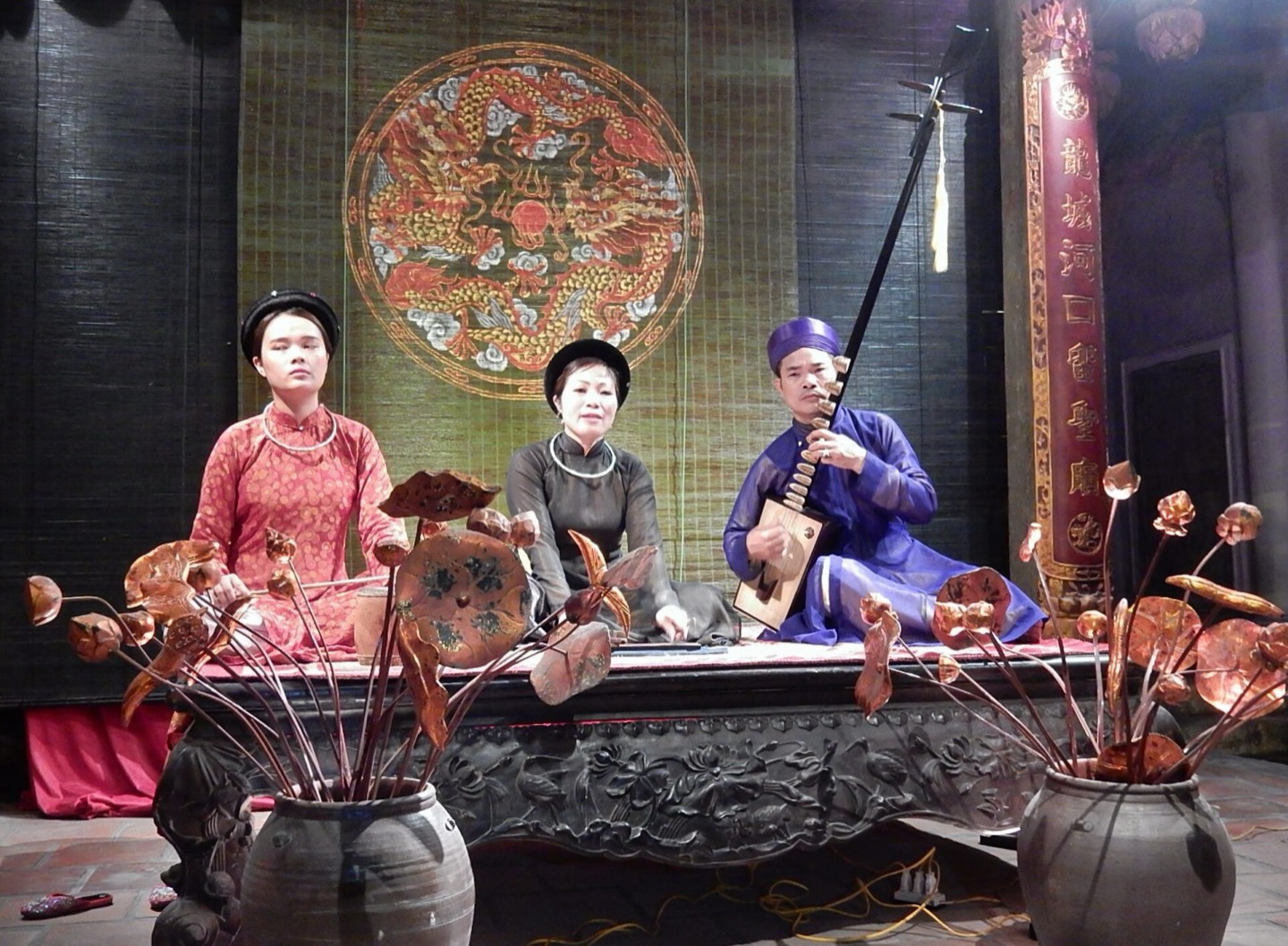 Musicians performing ca tru in Hanoi, Vietnam