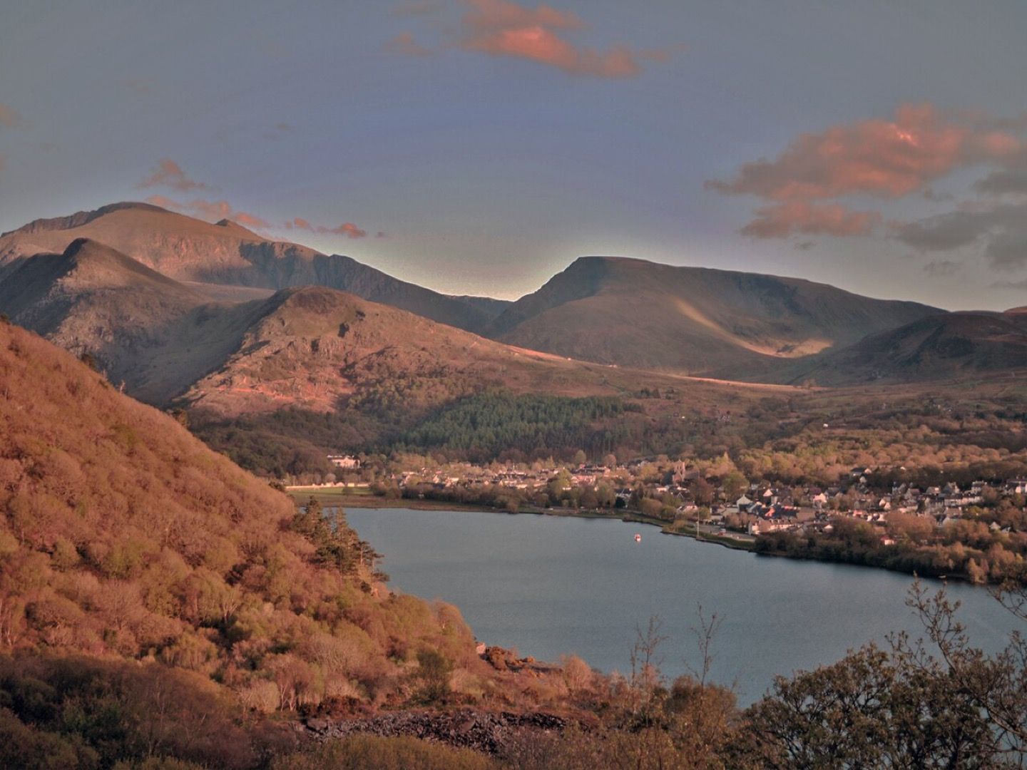 Sunset over Eryri and Padarn Country Park