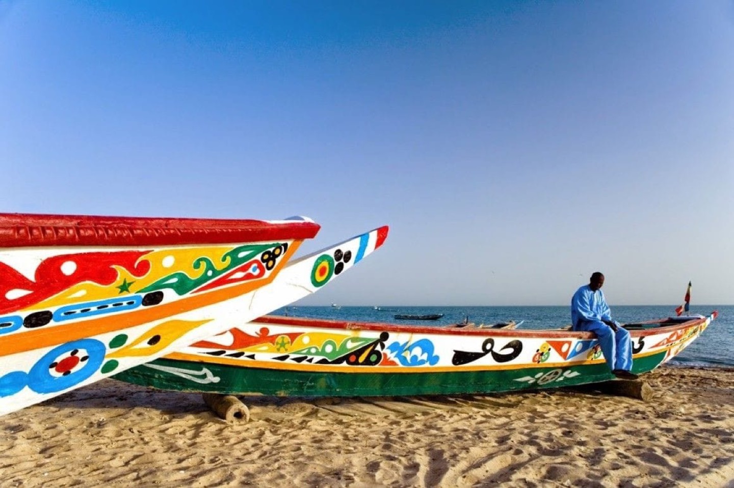 A colourful Senegalese fishing pirogue