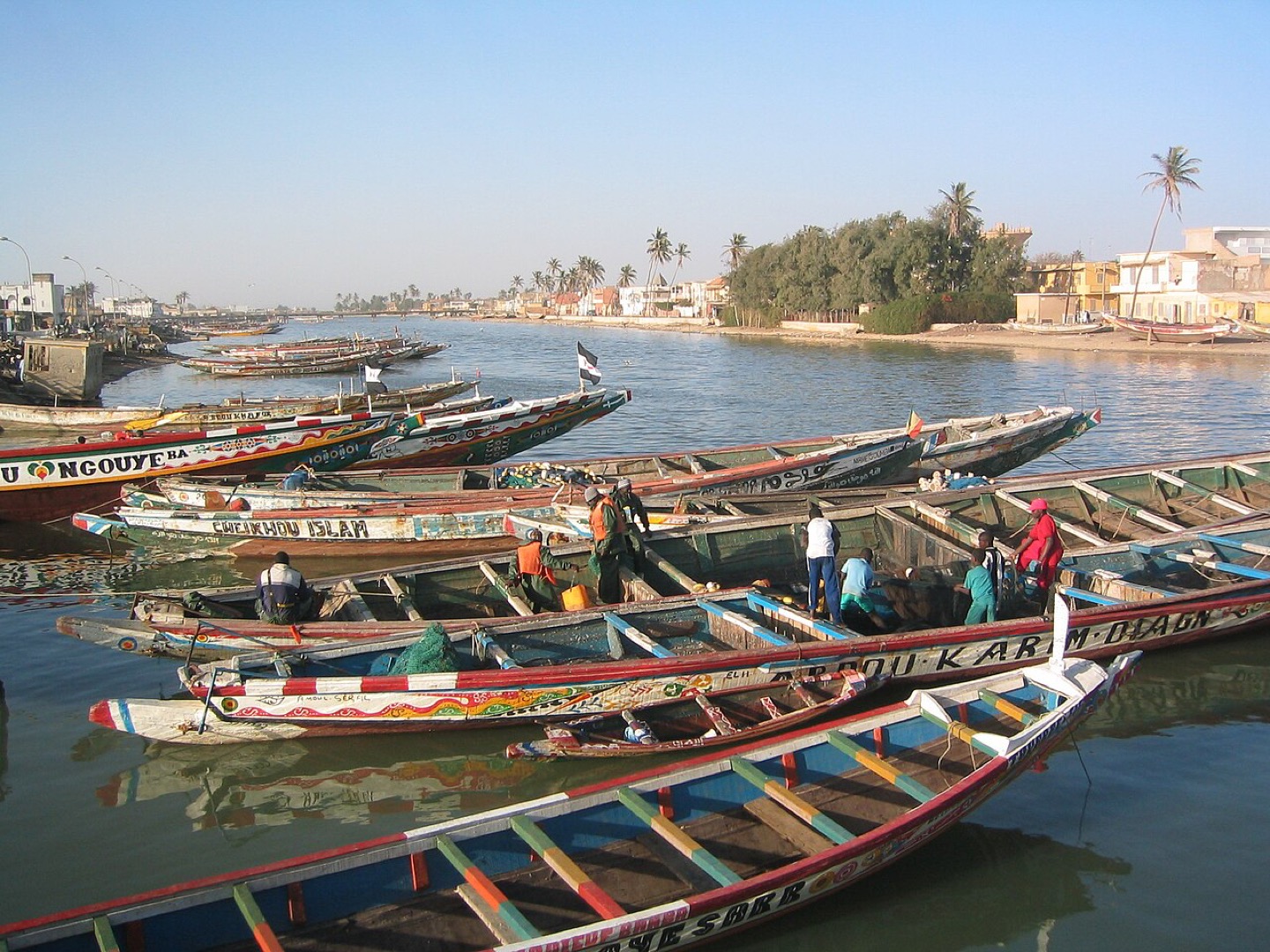 Fishing pirogues at Saint-Louis, Senegal