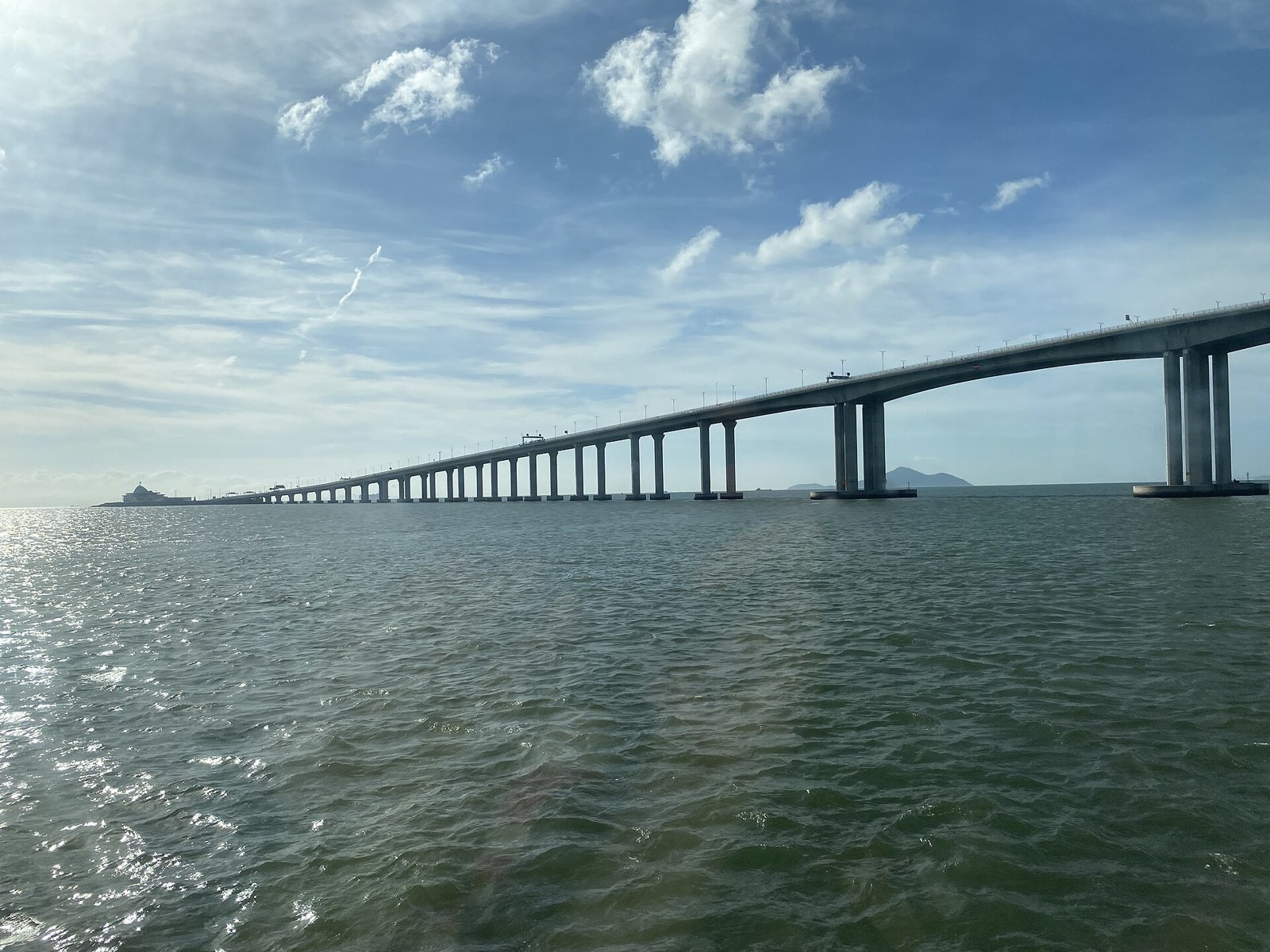 The Hong Kong link road of the Hong Kong-Zhuhai-Macao Bridge crossing the open sea
